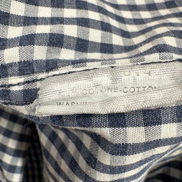 Billy Reid Men’s Standard Cut Button Down Shirt Medium Navy White Gingham Cotton - Picture 8 of 9